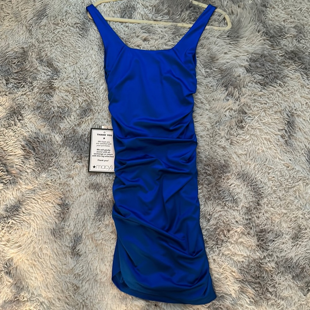B Darlin dress from Macy’s. Royal blue. Silk.